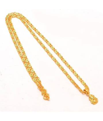 Jewar Mandi Locket/Pendant Lord Ganesh Ji Gold Plated with Link Chain Daily use for Men, Women & Girls, Boys