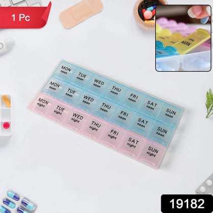 Weekly Pill Organizer Box with 21 Compartments (1 Pc)