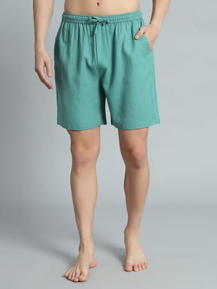 OWO THE LABEL Men’s Organic Linen Boxer Shorts – Refreshing Comfort in Green-S