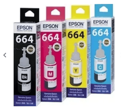 Epson T664 Ink Bottle (Cyan, Magenta, Yellow, Black)