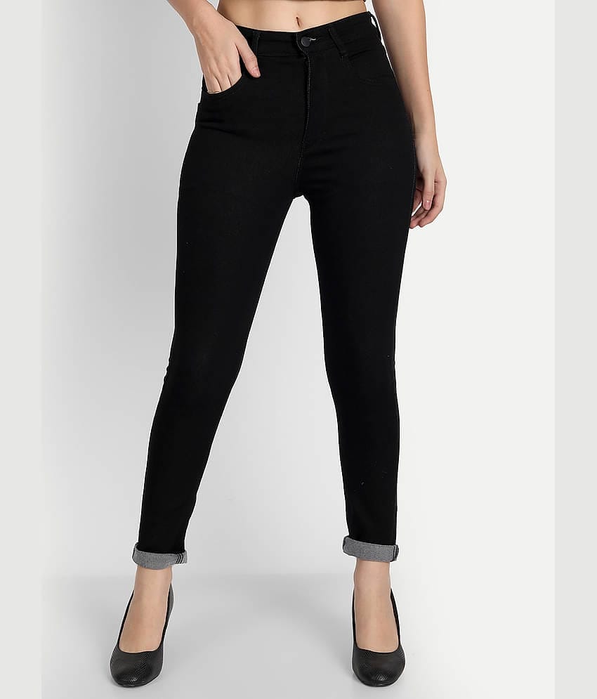 AngelFab - Black Denim Skinny Fit Women's Jeans ( Pack of 1 )
