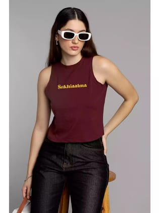 Sukhiaatma EN - Sukhiaatma High Neck Sleeveless Fitted Top-M- 34