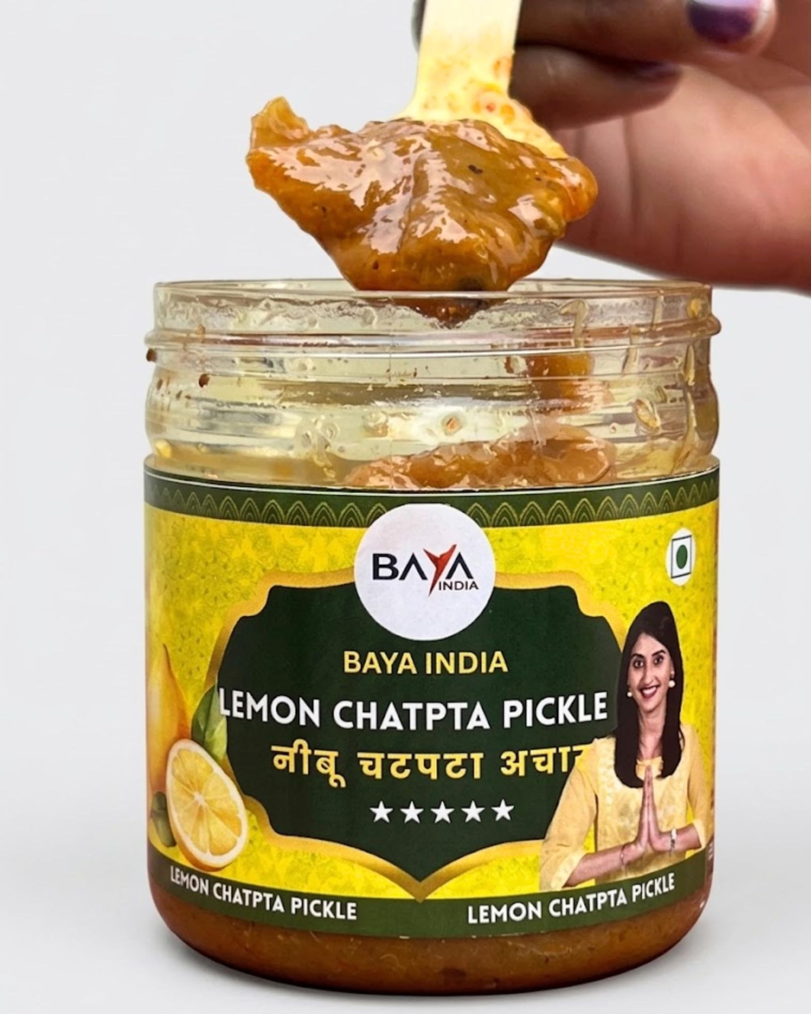 Baya India Chatpata Lemon Pickle | Nimbu ka Achar | Mast Chatpta | Tangy & Spicy Homemade Style Pickle | Made in Mustard Oil | Traditional Indian Pickle | No Preservatives