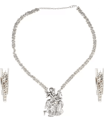 PUJVI - Silver Alloy Necklace Set ( Pack of 1 )
