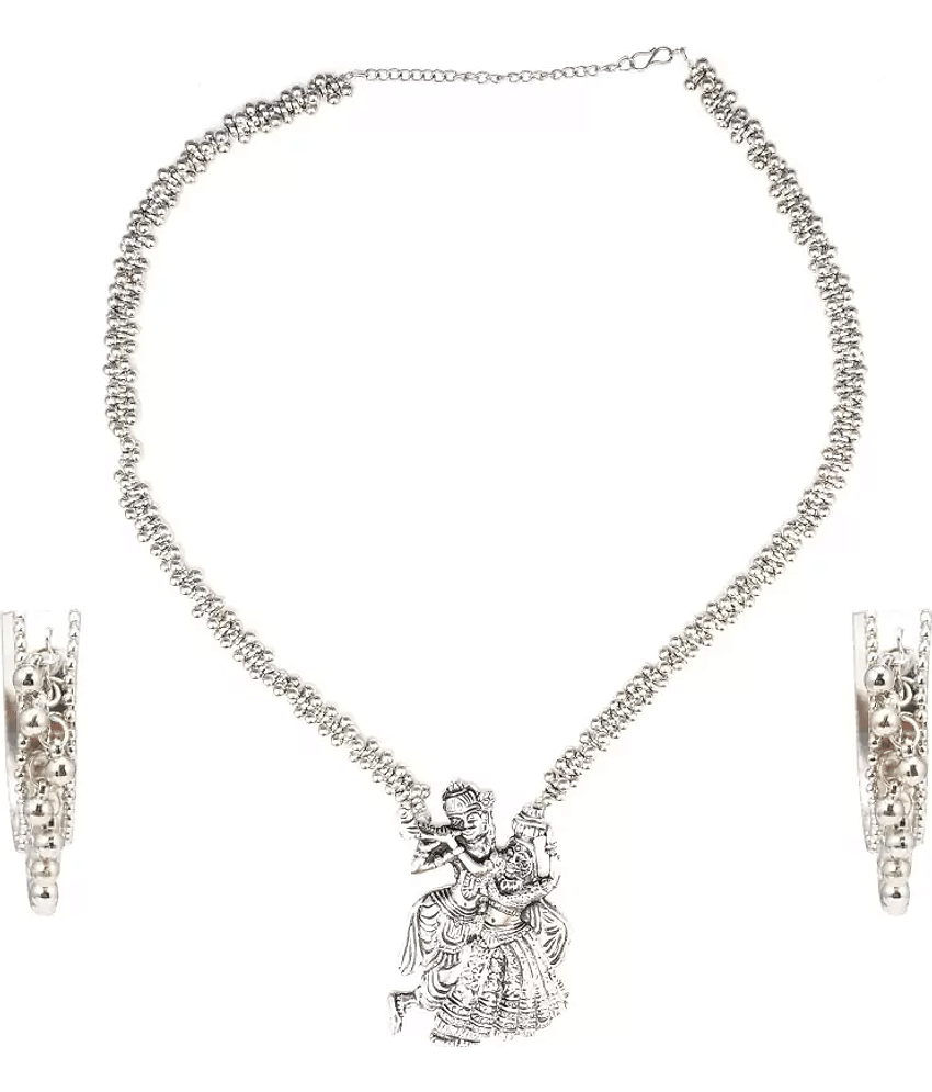 PUJVI - Silver Alloy Necklace Set ( Pack of 1 )