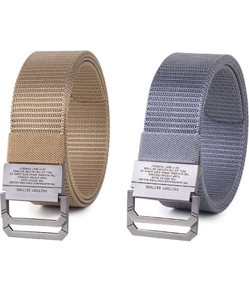 Zacharias - Multicolor Nylon Men's Casual Belt ( Pack of 2 )
