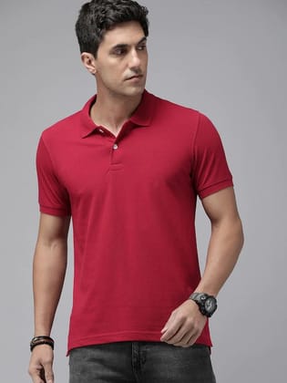 Red Solid Polo Unisex T-shirt-S-38