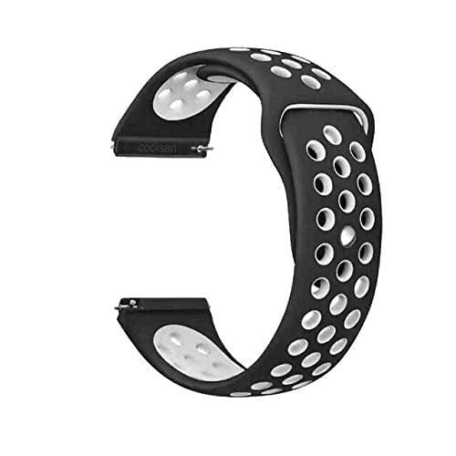 Black White Dotted Silicone Strap For Smart Watch 22mm-DIZO Watch R