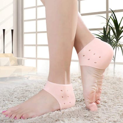 EZYFIT 1 Pair Anti Crack Silicon Gel Heel And Foot Protector Moisturizing Socks for Foot Care,Pain Relief And Heel Cracks for Men And Women (Pack Of 10)