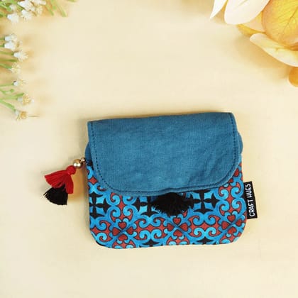 MINI FLAP WALLET- BLUE KNOT