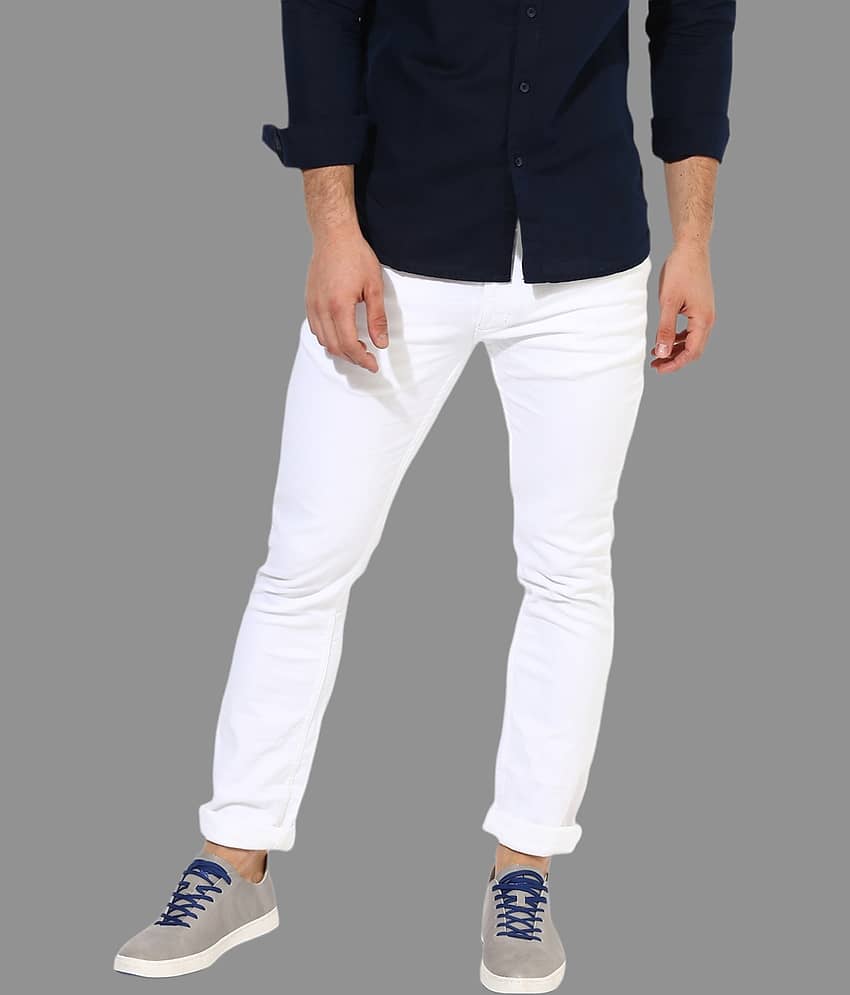 x20 - White Denim Slim Fit Men's Jeans ( Pack of 1 )