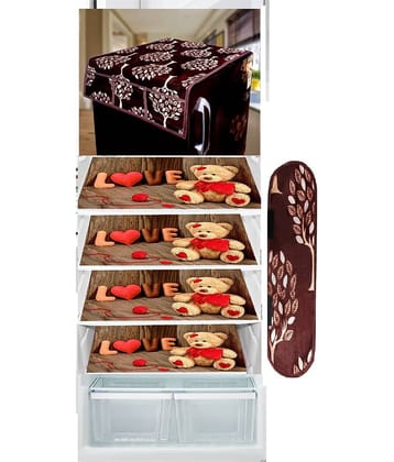 Revexo PVC Graphic Fridge Mat & Cover ( 40 32 ) Pack of 6 - Multicolor