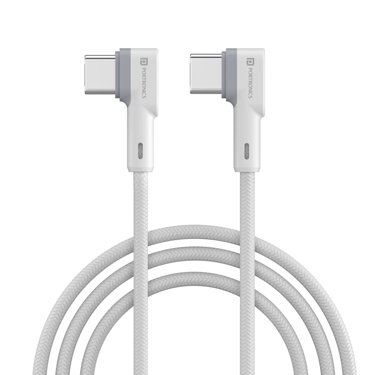 Portronics Konnect Type C to Type C Mobile Charging Cable (White)
