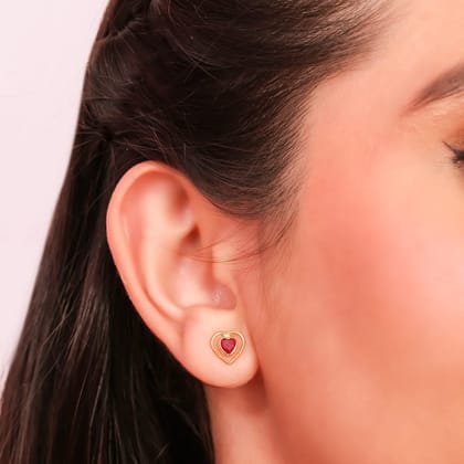 92.5 Sterling Silver Whispers of Love Earrings-Gold