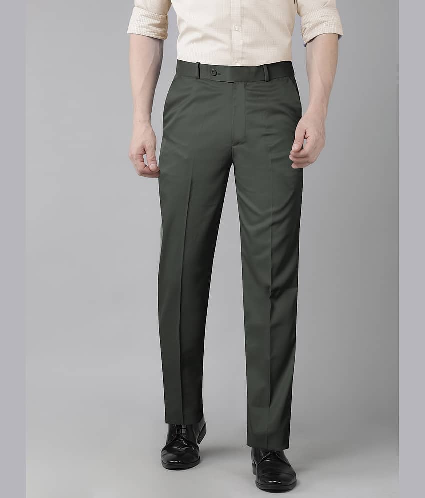 JB JUST BLACK Regular Flat Men's Formal Trouser - Dark Green ( Pack of 1 )