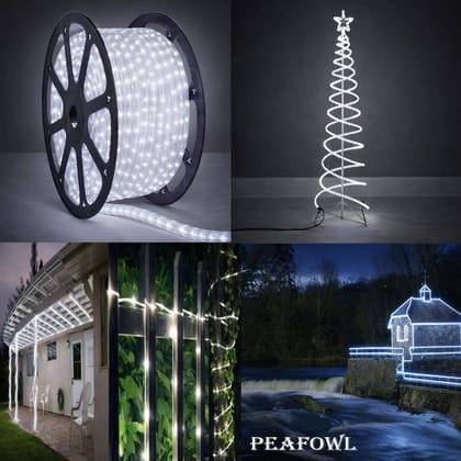 SPARKWORLD Waterproof LED Rope Light Bright White Decorative Lighting for Festivals, Events, Indoor & Outdoor Home Decoration (Pack of 1) | Size: 35 M