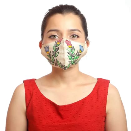 Tisser Madhubani Handpainted Face Mask