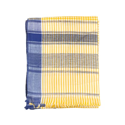 Khudei - Cotton (single)-Blue & Yellow