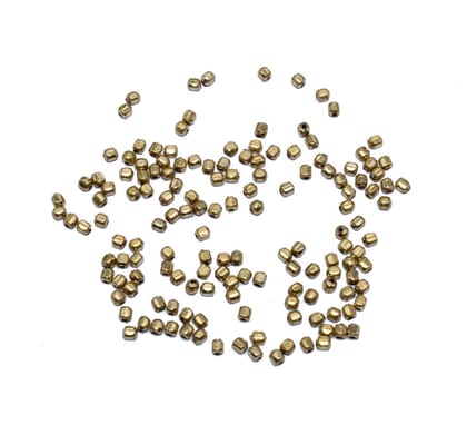 German Silver Metal Oxidize Golden Beads for Jewelry Making. , NGB-045-Per Packet of Approx 1000 Pcs (50 Gram) / 3X3 MM
