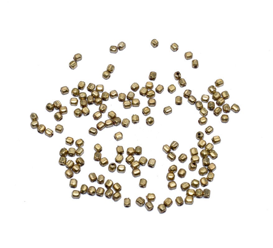 German Silver Metal Oxidize Golden Beads for Jewelry Making. , NGB-045-Per Packet of Approx 1000 Pcs (50 Gram) / 3X3 MM
