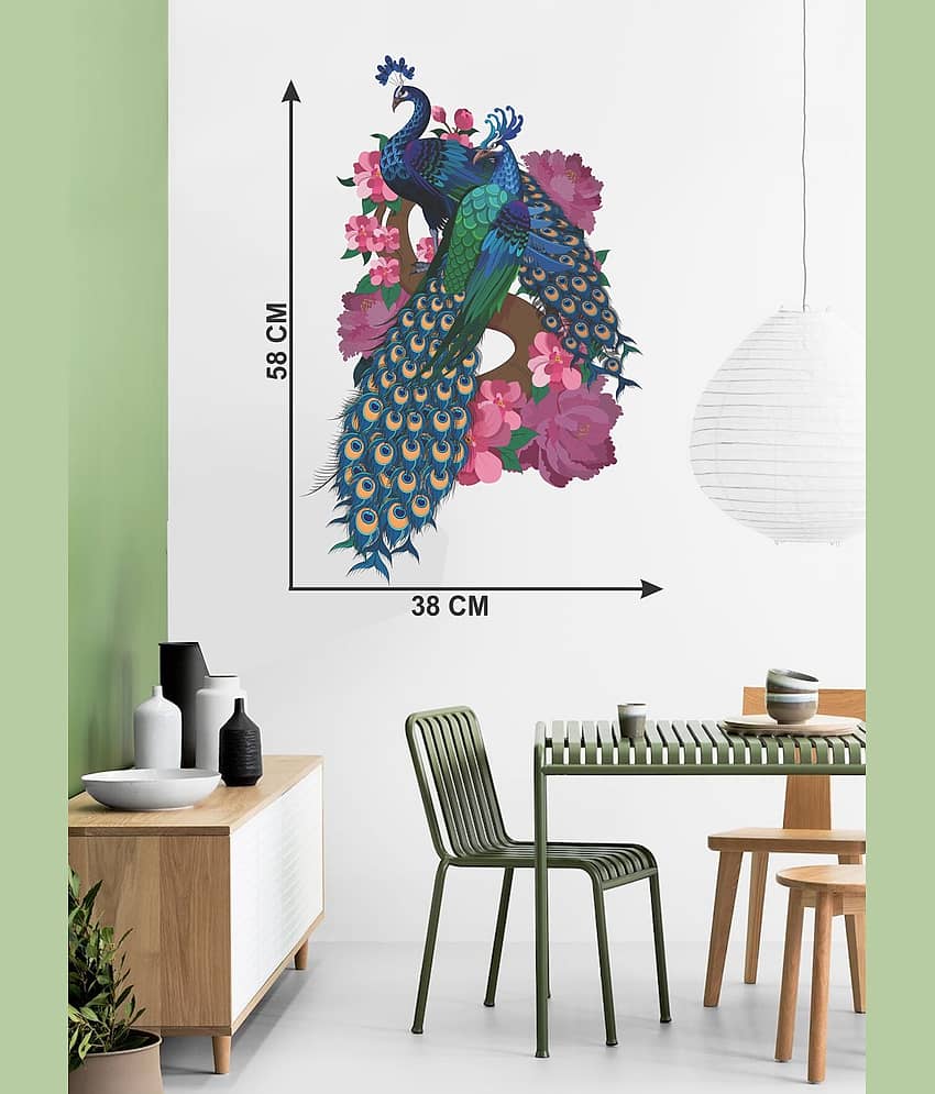 Sticker Studio Peacock Wall Sticker Sticker ( 38 x 58 cms )