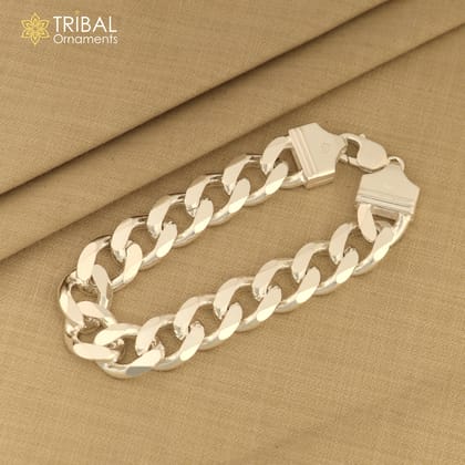 8.5" 925 sterling silver antique Cuban link chain unisex gifting jewelry sbr778