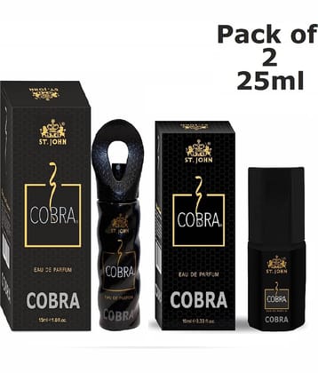 St. John Cobra 15ml & Cobra 10ml Long Lasting Pocket Perfume for Men 25 ml ( Pack of 2 )
