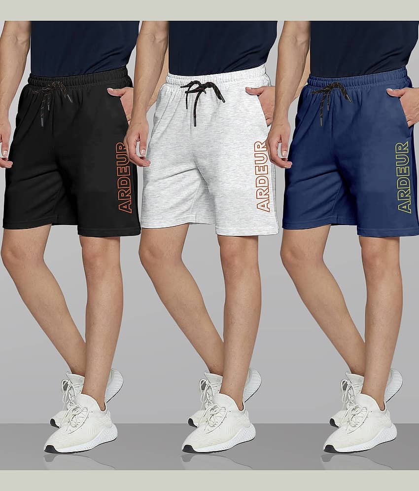 Ardeur Multi Cotton Blend Men's Shorts ( Pack of 3 )