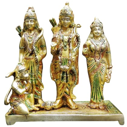 Brass Ram Darbar Statue for Puja | Premium Ram Parivar Idol, Height : 8 Inch (BSMAS131 E)