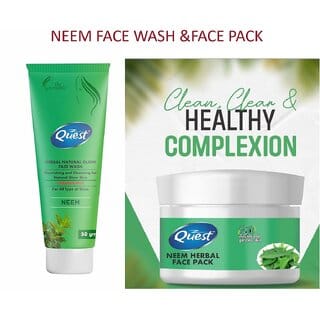 Quest Herbal Natural Glow Neem Face Wash  Face Pack(pack of 1)