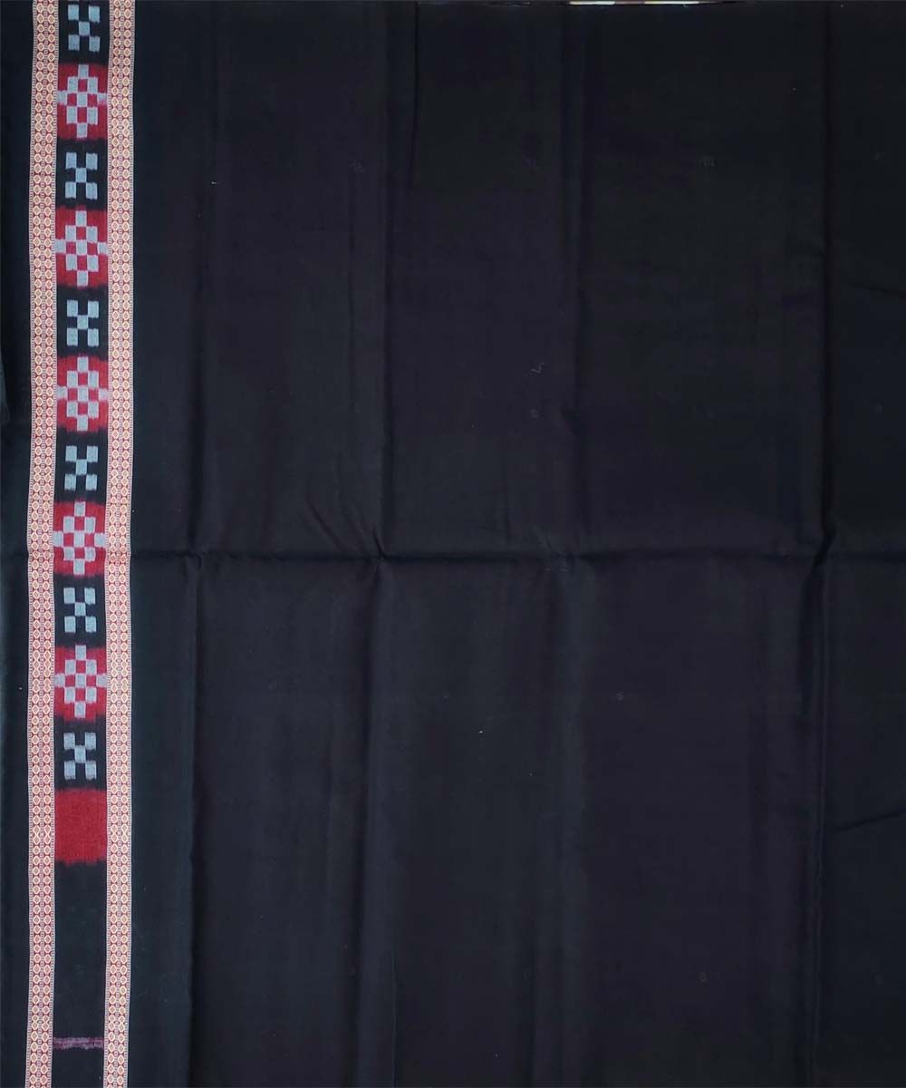 Red black colour handwoven cotton saree