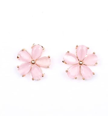 Jewels Corner - Pink Stud Earrings ( Pack of 1 )