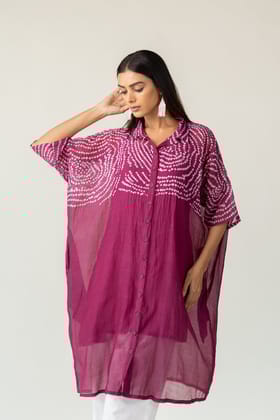 Berry Swirl Bandhani Tunic-S