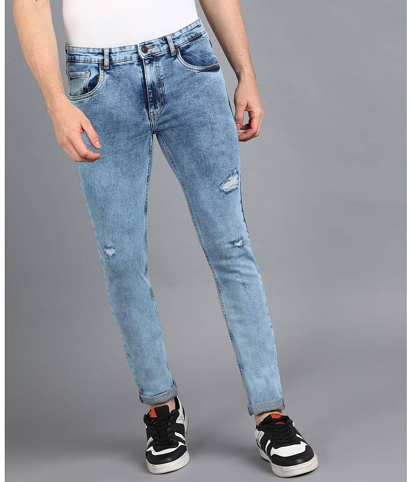Urbano Fashion Slim Fit Washed Men's Jeans - Light Blue ( Pack of 1 )