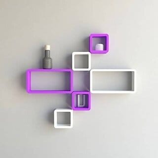 Onlinecraft Wooden Wall Rack Shelf Wooden Wall Shelf (Number Of Shelves - 6, Multicolor)