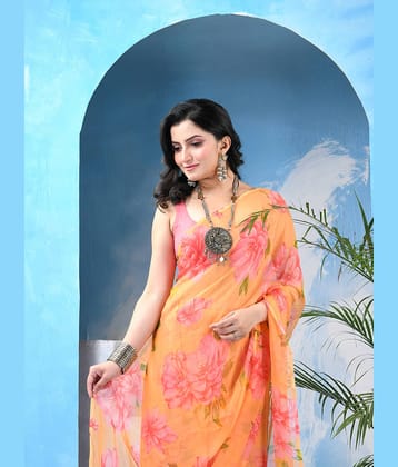 Desh Bidesh Chiffon Self Design Regular Saree Without Blouse Piece ( Magenta )