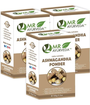 MR Ayurveda Organic Ashwagandha Powder Hair Scalp Treatment 300 g Pack of 3