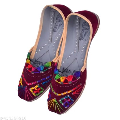 RAJVANS Versatile Women Hand Made Traditional Sandal with Cutting Work, Rajasthani Jutti, Cultural Accessories Punjabi Jutti, Mojaris, Ladies Jutti Multicolor (JTF-29)
