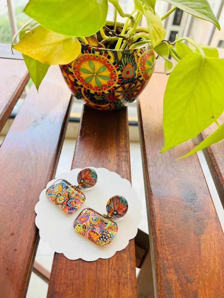 A-butterfly-in-a-vivid-world glass Earrings - Earrings | Buy online on ZillyBuy