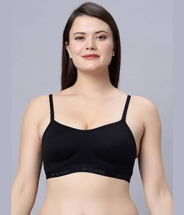 IN CARE LINGERIE Cotton Non Padded Women's T-Shirt Bra ( Black ) SPORTS-03_BLACK_38B
