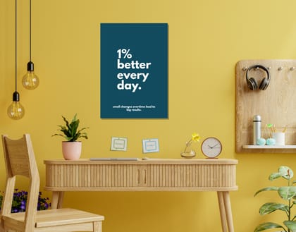 "1% BETTER EVERY DAY"- Shiny & Sturdy Metallic Poster  Art That Pops & Sticks-A3