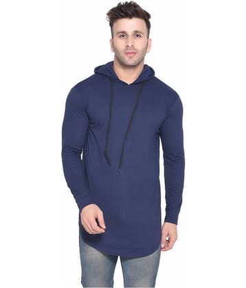 Tfurnish Cotton Blend Blue Solids T-Shirt