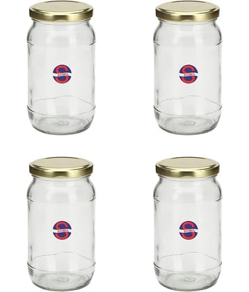 AFAST Glass Container Glass Transparent Salt/Pepper Container ( Set of 4 )
