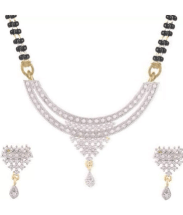 PUJVI - Silver Mangalsutra Set ( Pack of 1 )