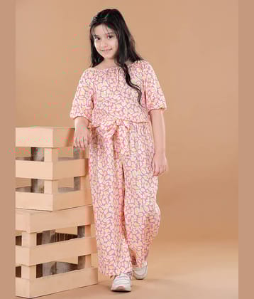 StyleStone Girls Rayon Jumpsuit ( Pack of 1 , Pink )