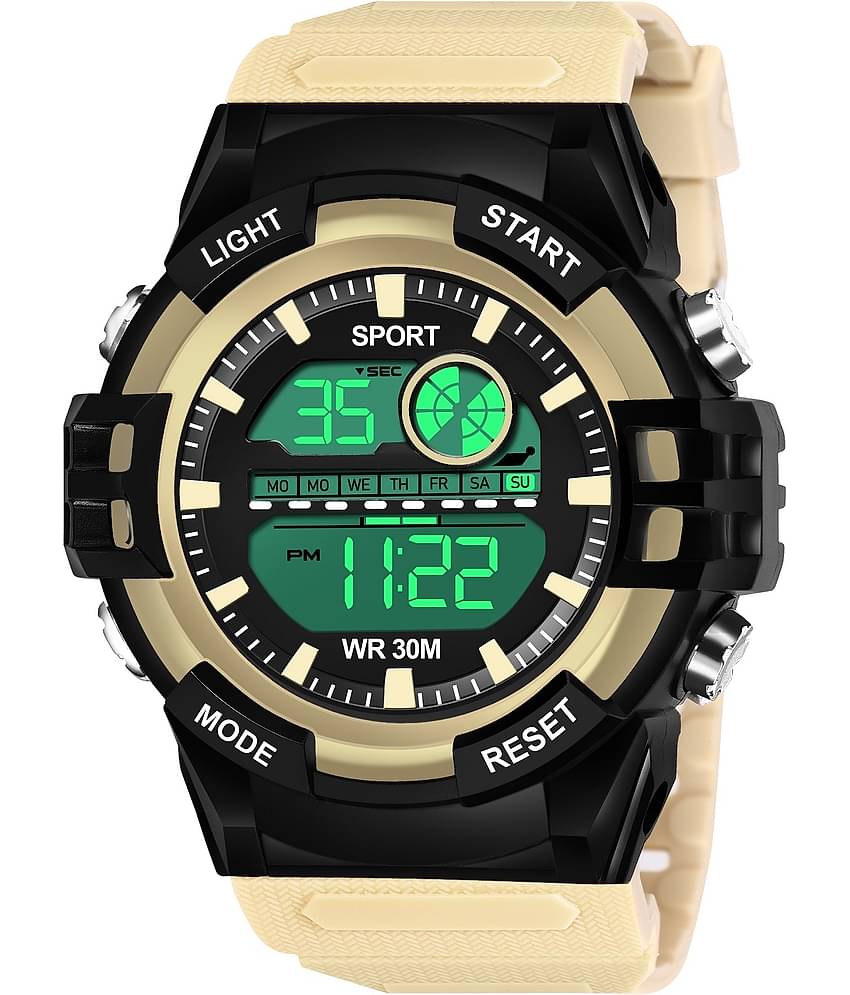 Hala Beige Resin Digital Men's Watch