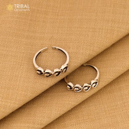 Vintage style handmade fabulous tiny 925 sterling silver toe ring for girl's women's, best toe ring collection tribal jewelry YTR08