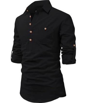 UNI VIBE Beige Cotton Blend Men's Shirt Style Kurta ( Pack of 1 )