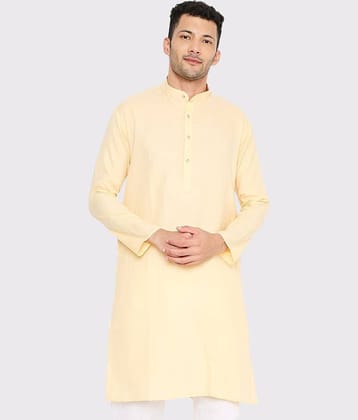 Maharaja - Yellow Cotton Blend Men's Regular Kurta ( Pack of 1 )