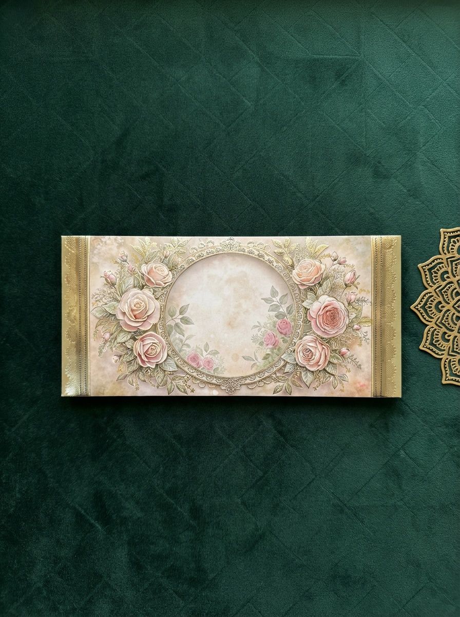 Elegant Rosebox Money Envelope – Premium Designer Shagun Envelope for Wedding & Festive Gifting